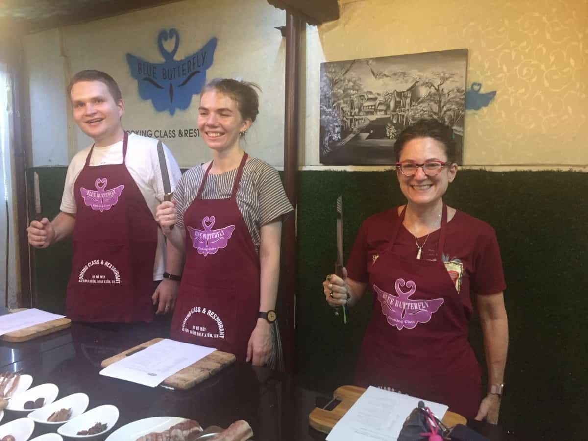 Heather Markel at a cooking class in Vietnam